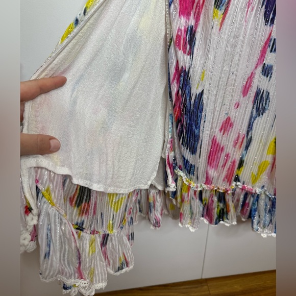 Hemant and Nandita Jorah Long Dress | Tie Dye Midi | Colorful Metallic | XS - Picture 7 of 13